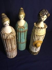 Trio of Figurine Dolls