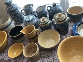Large selection of splatter ware.