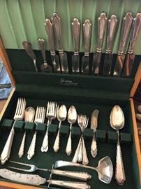 Sterling flatware with case,