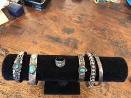 Sterling bracelets with turquoise,