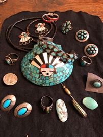 Beautiful selection of turquoise jewelry,