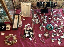 Large selection of ladies jewery, silver, gold, costume 