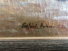 Siegfried Hahn's signature.  Painting is dated 1052, not the crackleur.