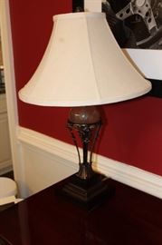 Table Lamp, metal, glass and wood