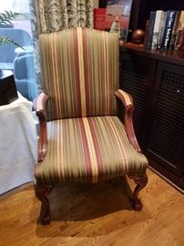 Arm chair in traditional stripe