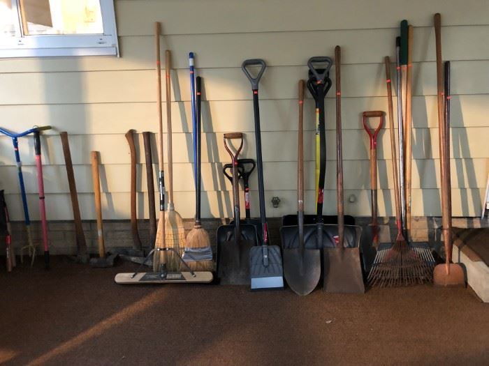 Hand Tools - Shovels, Rakes, Hoes, Brooms, Pick Axes,  Sledge Hammer