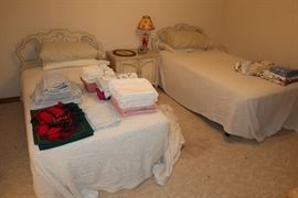 twin beds with painted headboards