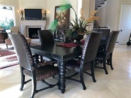 Tommy Bahama DINING TABLE AND CHAIRS. 