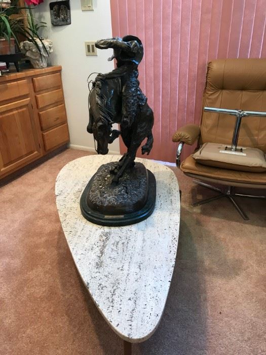 Large Fredrick Remington Bronze  " Rattlesnake"