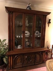 China Cabinet with Matching Dining Room Table and Chairs