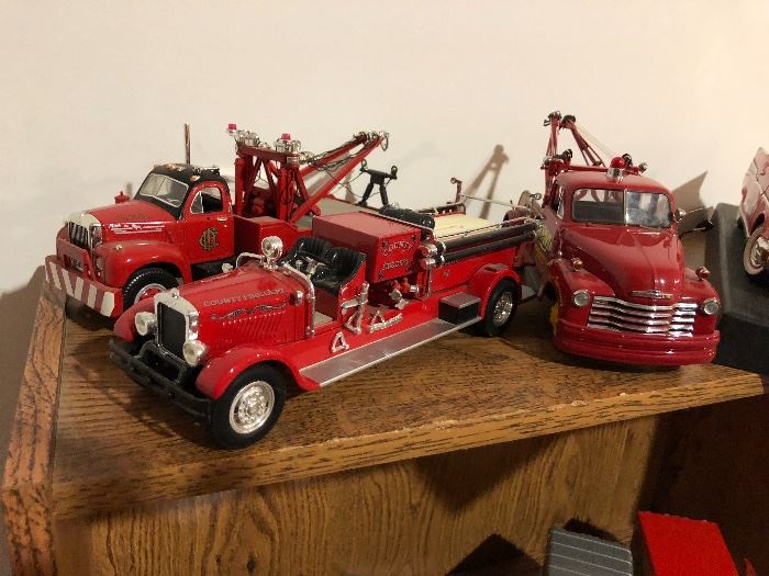 Tow trucks, fire trucks