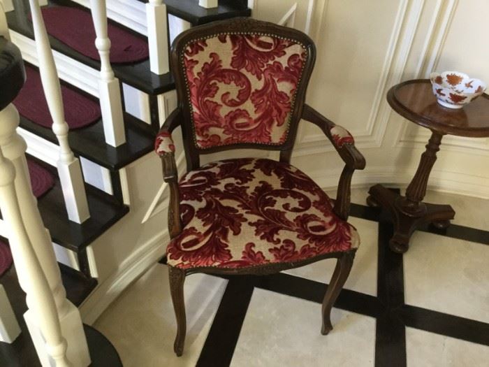 Great upholstery of a Louis XV style chair.
