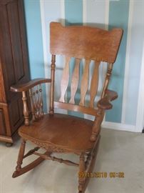 Oak rocking chair.