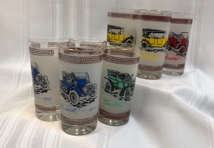 Vintage Automobile Drinking Glasses