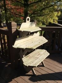 Uwharrie Original  Nantucket style three tier wooden collapsible/folding  table.  