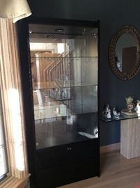 Two black Curio cabinets  