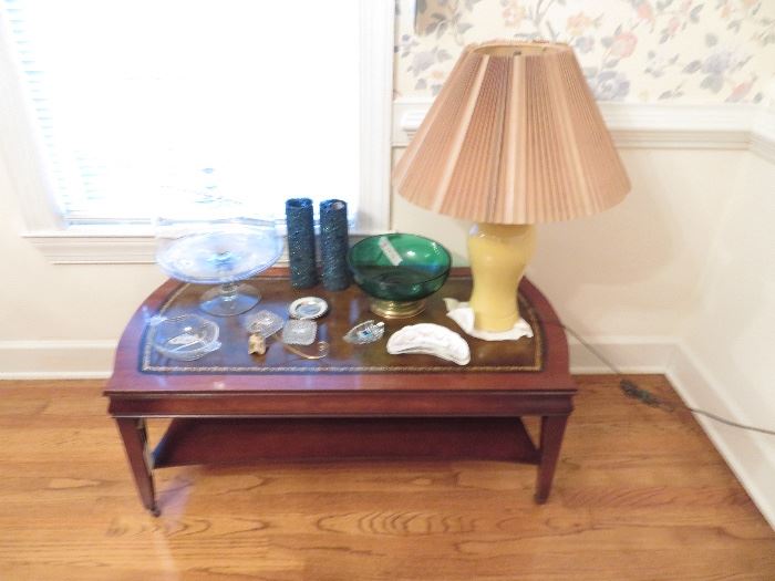 Dining Room-Leather top coffee table