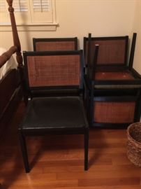 set 4 black lacquer chairs