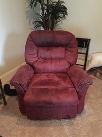 #13	Red Suede Recliner - as is	 $65.00 
