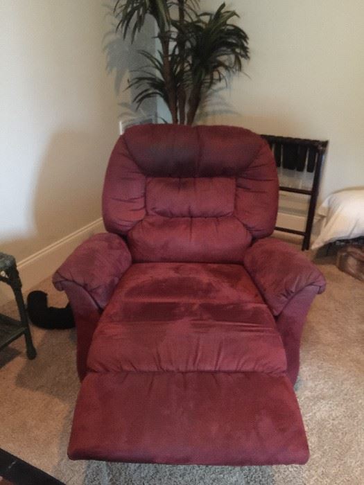 #13	Red Suede Recliner - as is	 $65.00 
