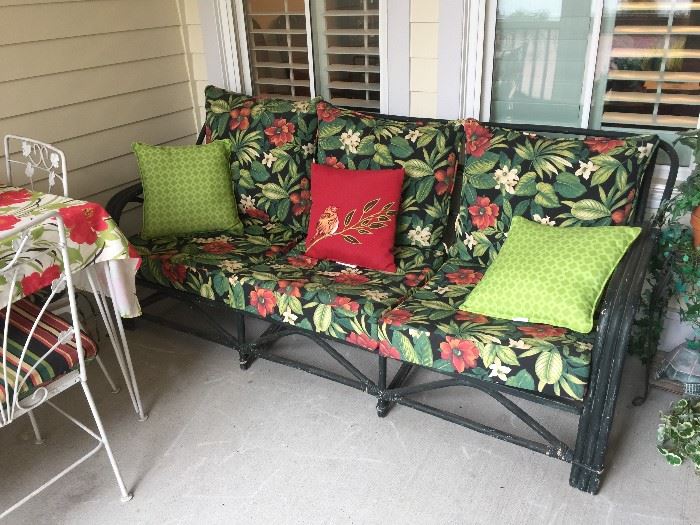 #61	Painted Bamboo/Wood Outdoor Sofa	 $75.00 
