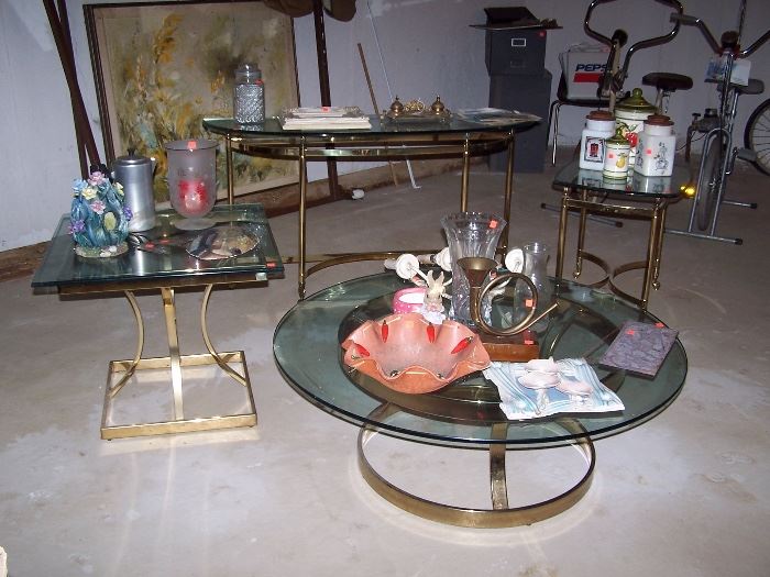 Brass and Glass Tables