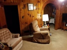 Lift chair and side tables for sale.