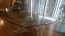 Photo 2 of 1/2 inch Glass top table with ancient style stone base
