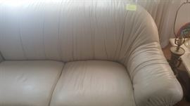 View 1 Custom Leather Sectional in Cream color