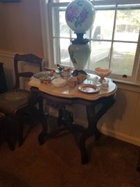 Marble top victorian table