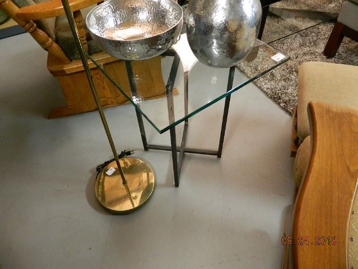 glass end table