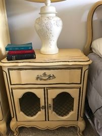 Pair of nightstands, solid, but do have wear on top  26.5 t x 16 d x 24.5 w 