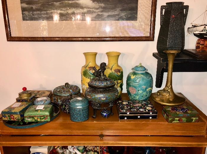 Chinese cloissone & pottery