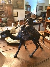 Camel & rider bronze
