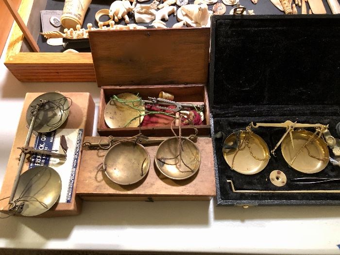 Antique brass scales