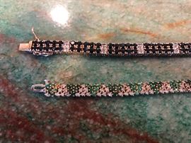 14k gold sapphire and diamond tennis bracelet