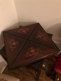 Antique inlaid game table