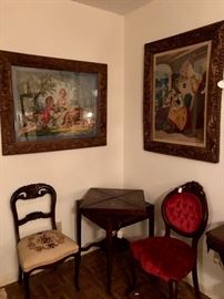 Two large needlepoint framed pictures 