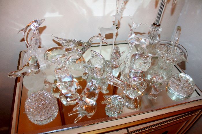 Crystal figurines and paperweights - some of these items may have sold