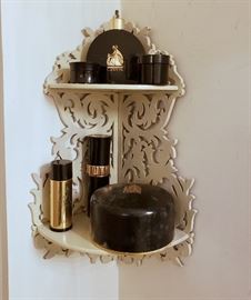 Vintage Lanvin perfume, corner wall shelf