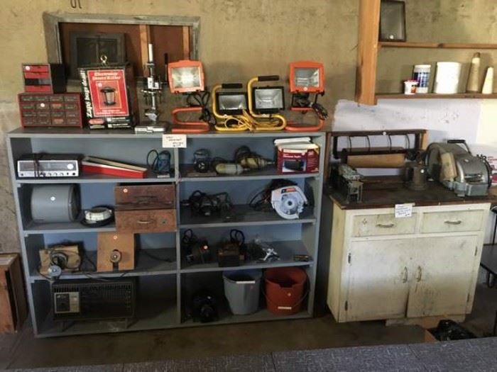 Vintage Package Sealers, Bronze Torch, Power Tools, Work Lights, Motors