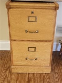 Wood 2 drawer filing cabinet, measures 28"x16"x17"
