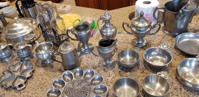 Wonderful collection of antique and vintage pewter pieces