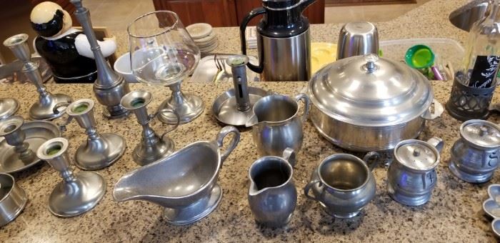 Wonderful collection of antique and vintage pewter pieces