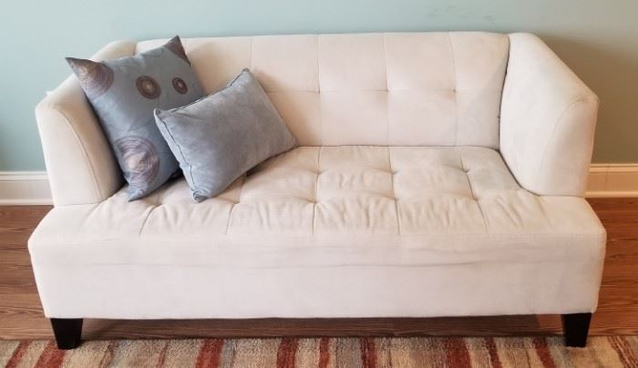 Adorable super clean tufted loveseat measures 59" L x 27" W x 33" H
