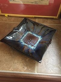 Hand made artist pottery ash tray or trinket / candy dish... beautiful gift!