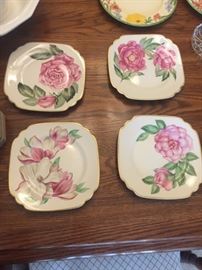 Onondaga Pottery flower plates with original box and receipt from 1949!
