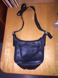 Black leather Coach purse