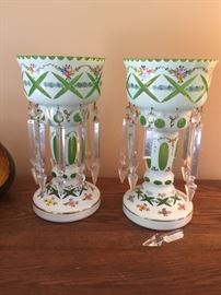 Bohemian Czech Glass Mantle Lusters... absolutely stunning!
