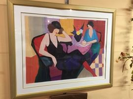 “Maria and Susie”
Limited Edition Hand Signed Serigraph by
Itzchak Tarkay
42-1/2” x 34” x 2-1/2”